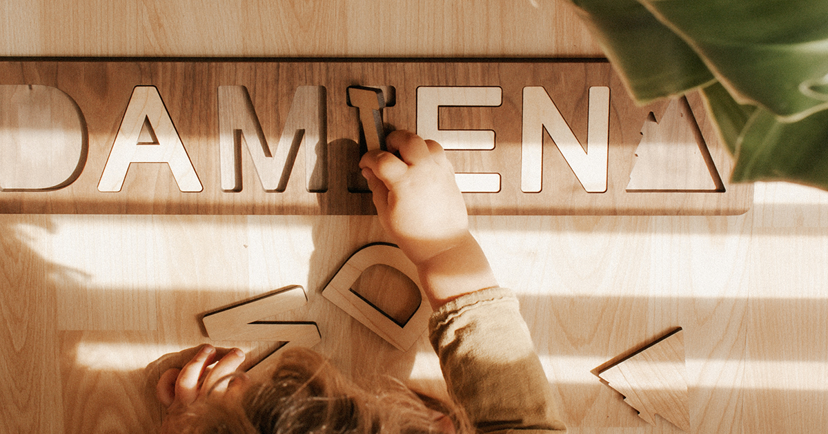 Teach Your Child Their Name with a wooden Spell Well Name Puzzle