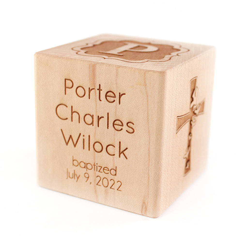 keepsake baptism block personalized baptism gift idea Smiling Tree Toys