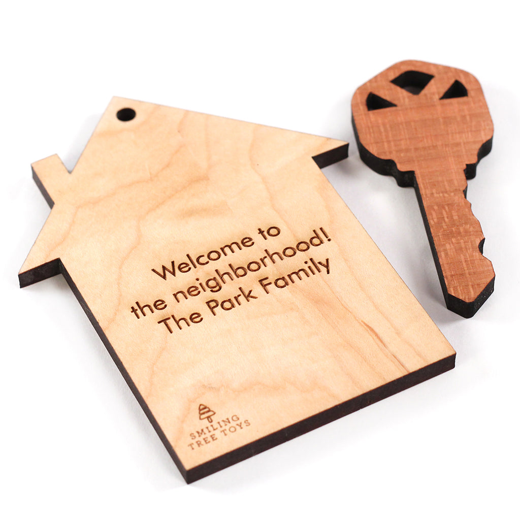 First Christmas in New Home realtor gift personalized wooden christmas ornaments