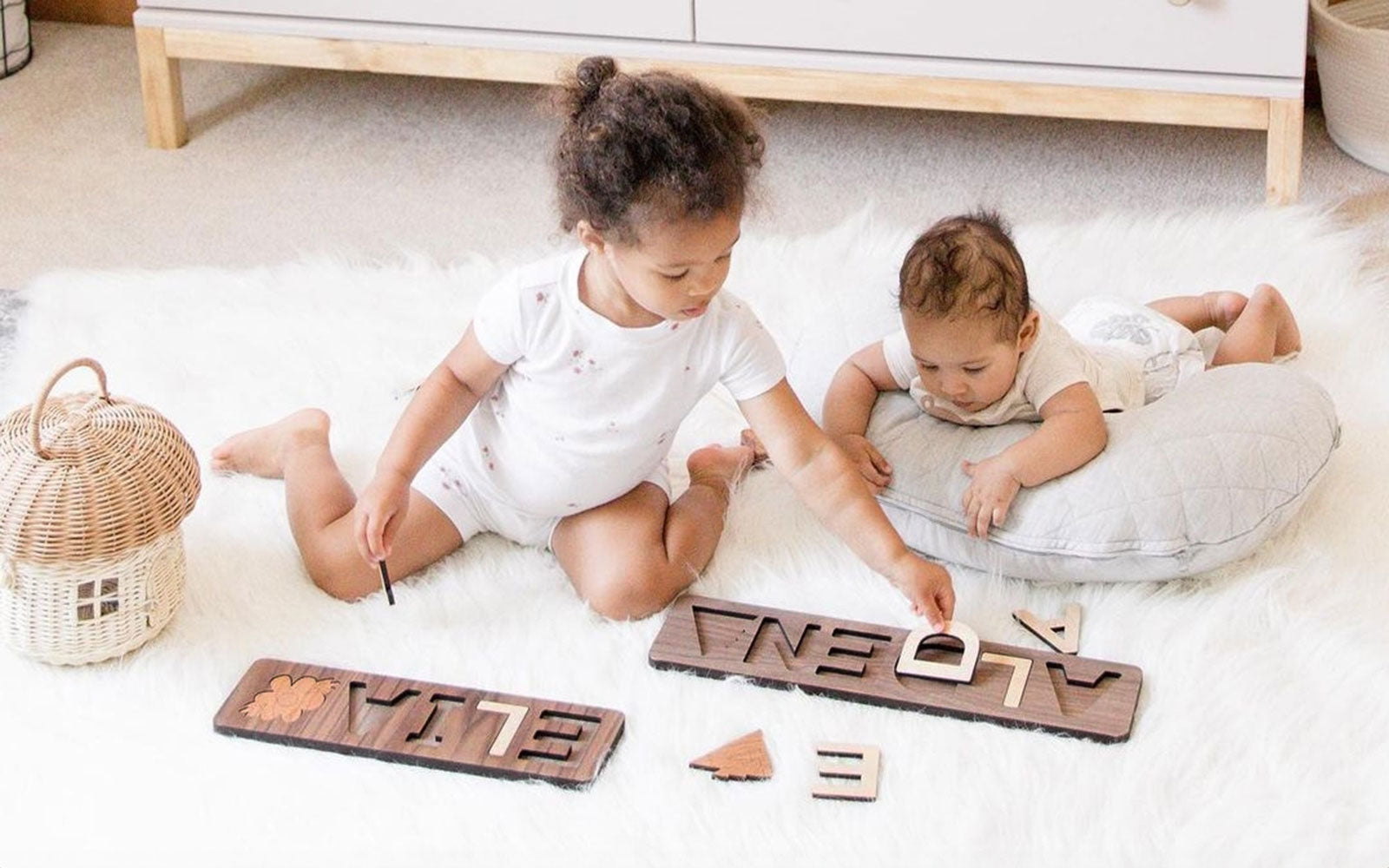 Personalized wooden name puzzle for toddlers and Baby