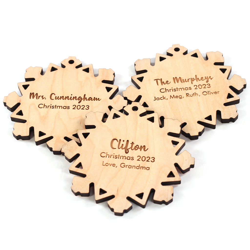 snowflake ornament stocking stuffer for kids personalized family christmas ornaments