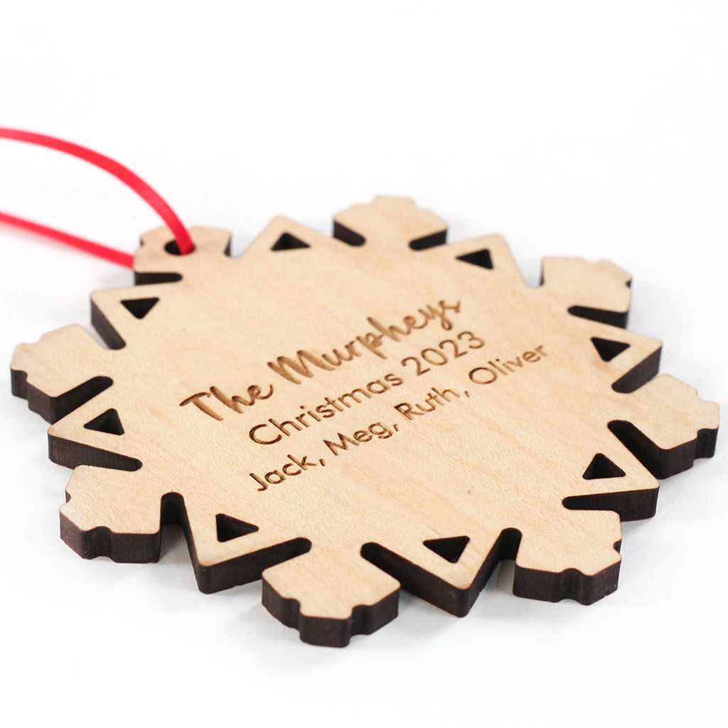 snowflake ornament stocking stuffer for kids personalized family christmas ornaments