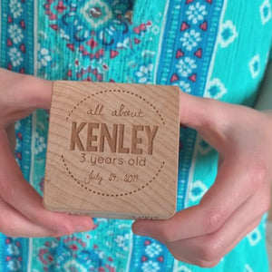 My Year of Firsts wooden Keepsake Block first birthday gift idea for baby toddler Smiling Tree Toys
