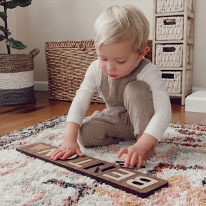 wooden name puzzle made in the USA
