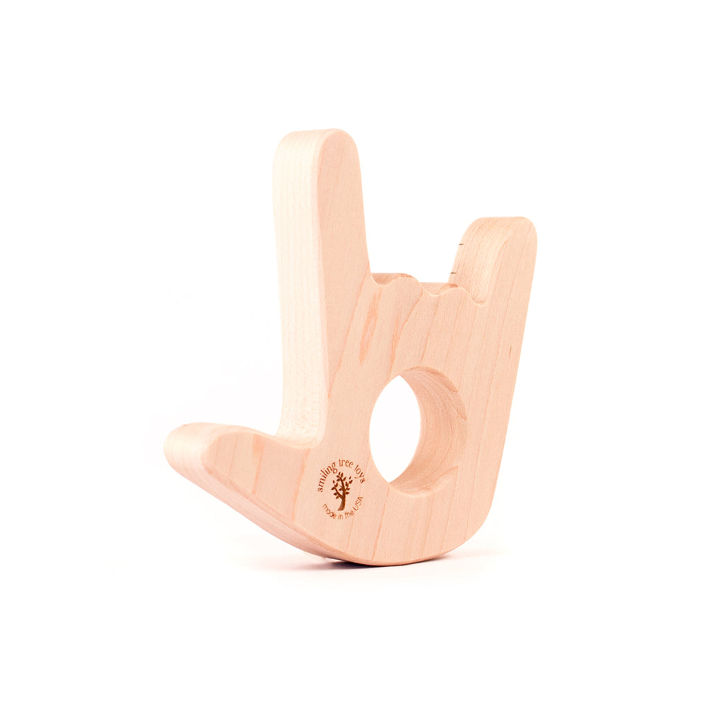 wood teether for baby natural teething pain relief personalized new baby toy gift