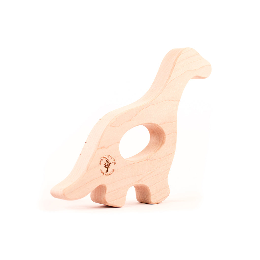 dinosaur wood teethers for baby natural teething pain relief