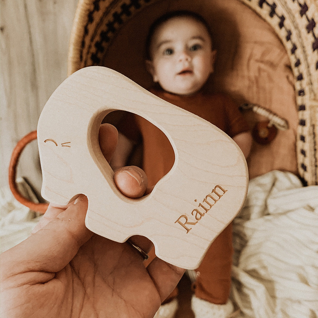 wood teethers for baby natural teething pain relief newborn gift