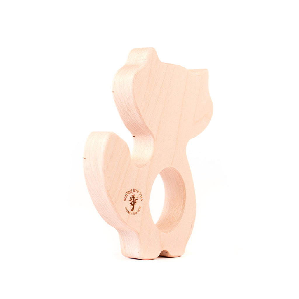 wood teethers for baby natural teething pain relief fox