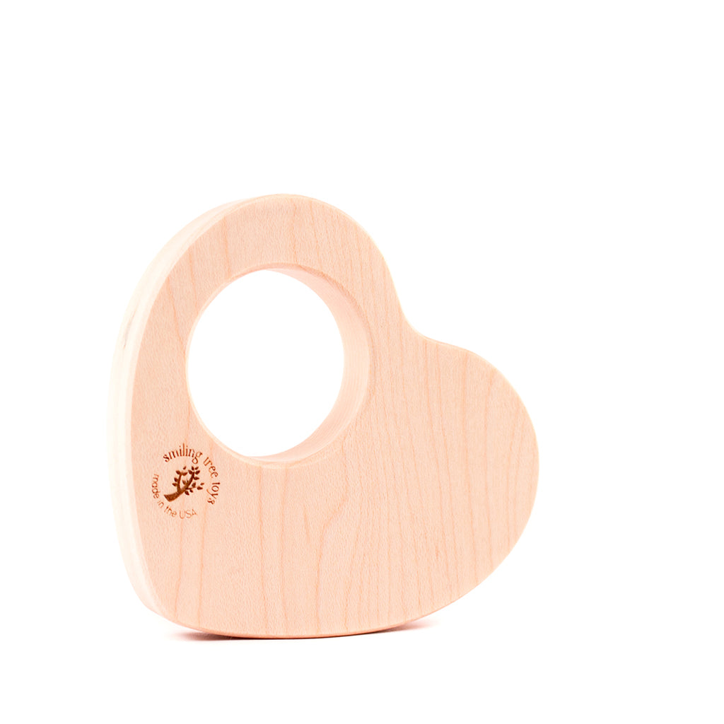 wood teether for baby natural teething pain relief baby's first valentine gift