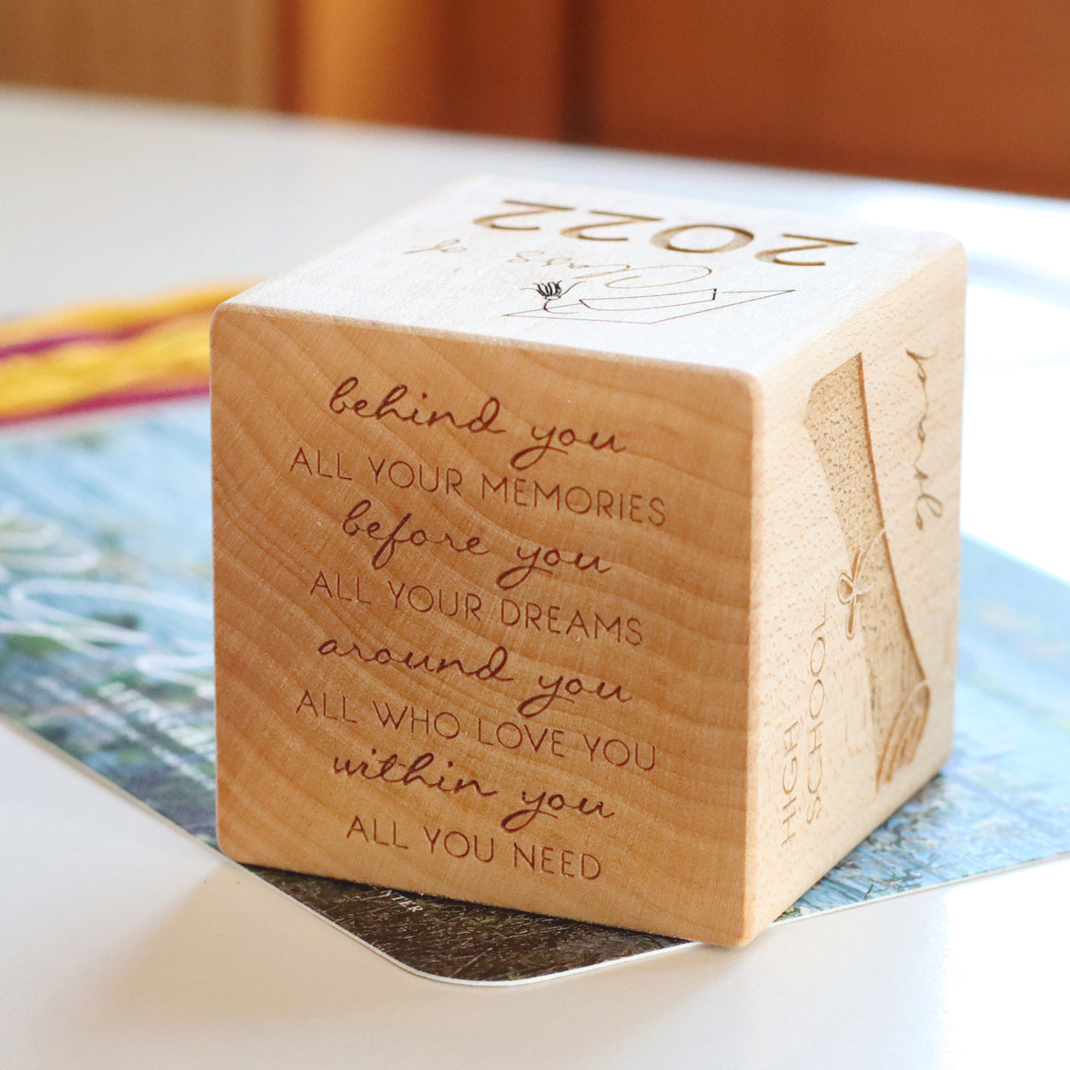Keepsake High School Graduation Block personalized gift for senior graduate graduating high schooler