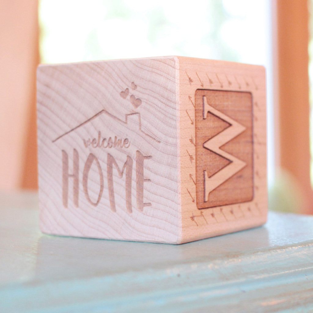 Keepsake Wood Adoption Block adoption gift ideas for adoption gifts for new baby child Smiling Tree Toys