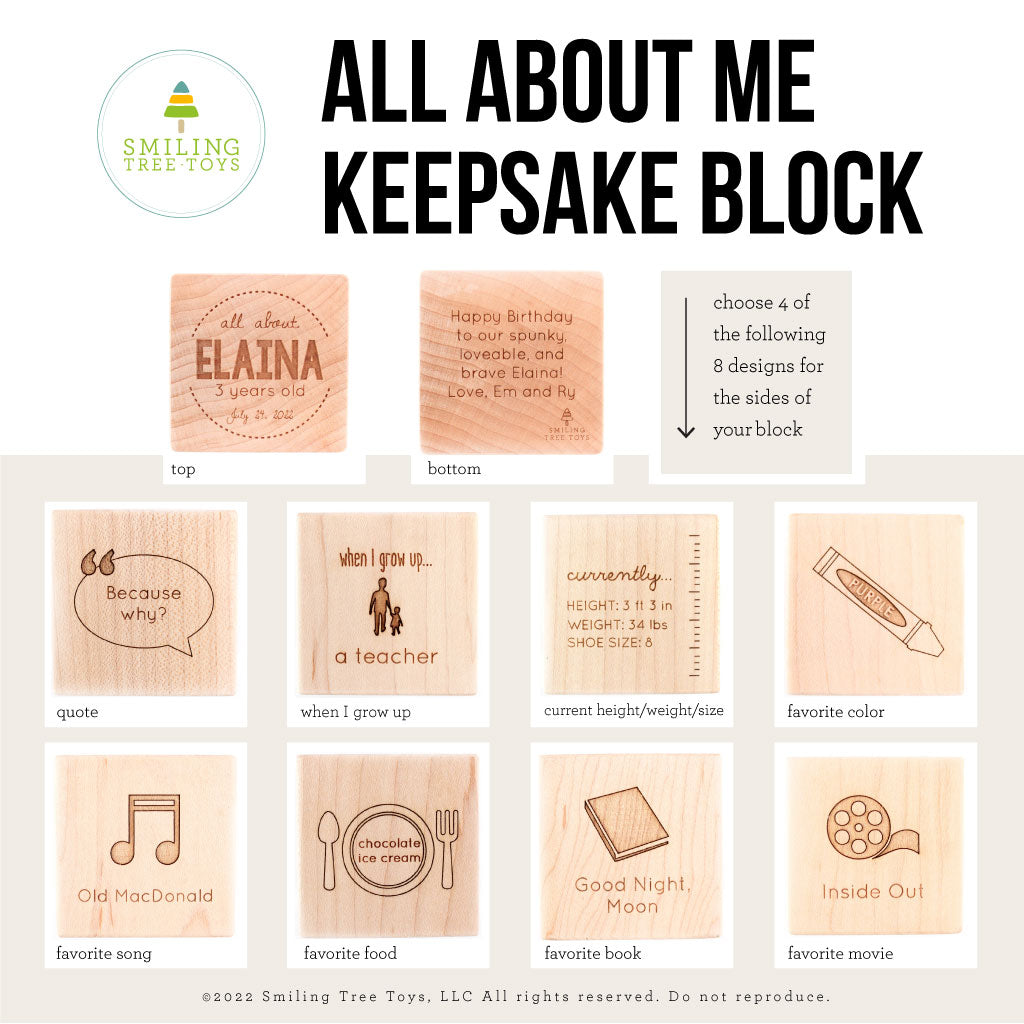 Wooden block unique birthday gift ideas for toddler first birthday boy girl