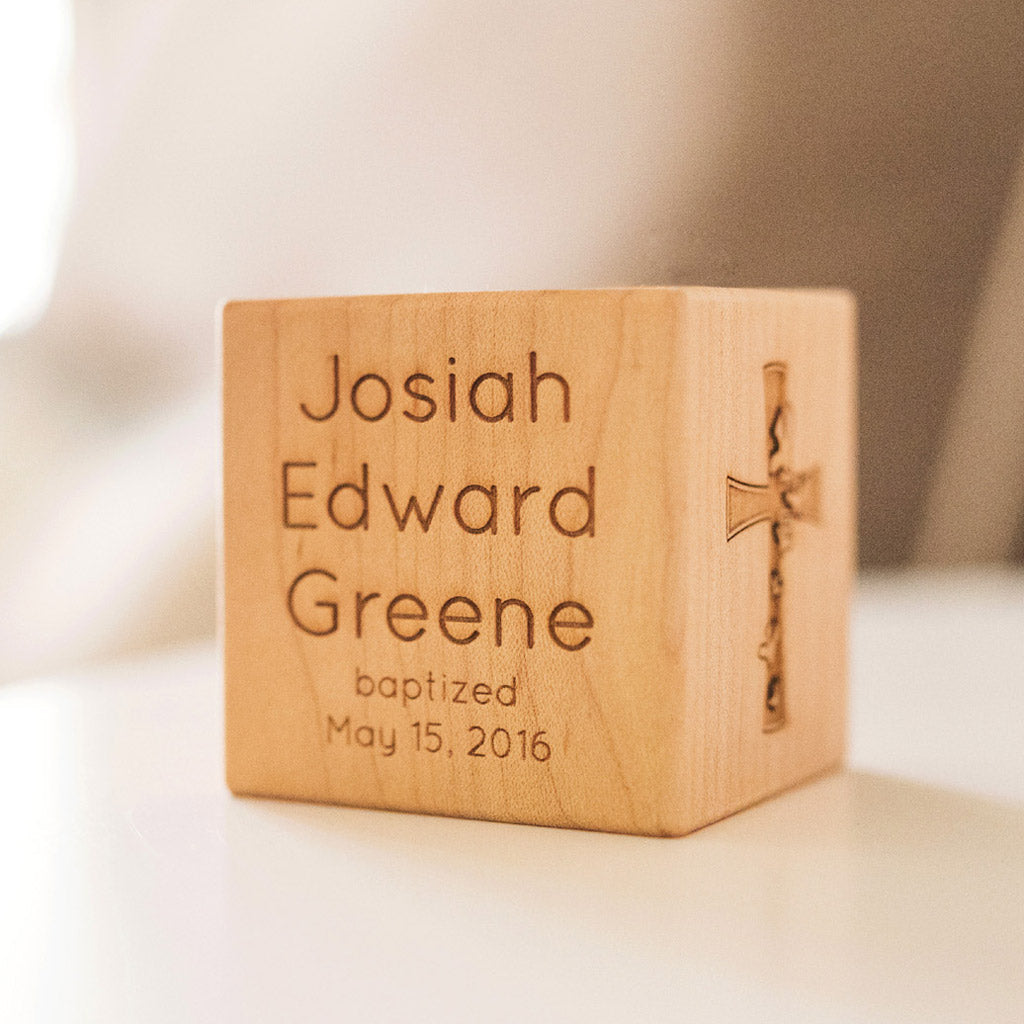 keepsake baptism block personalized baptism gift idea Smiling Tree Toys