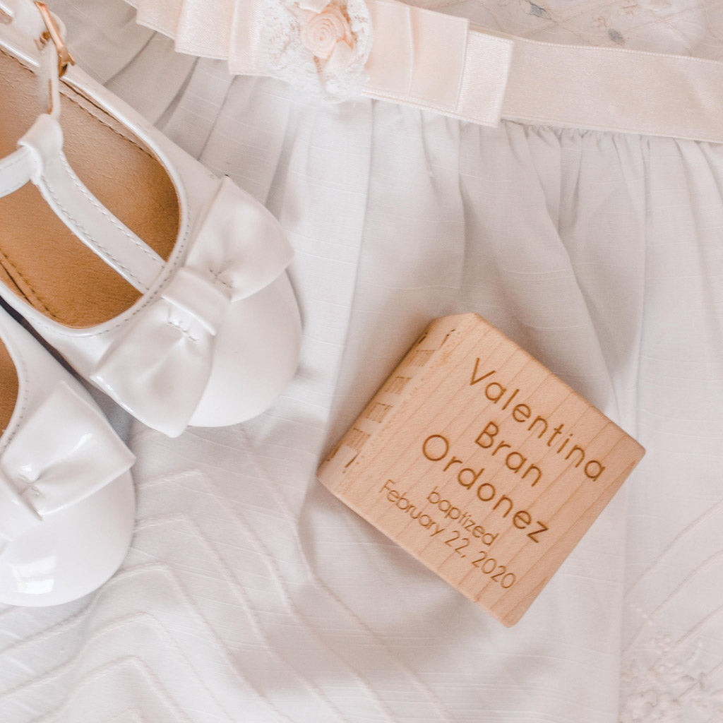 Wooden Keepsake Baptism block for baby baptism gift personalized christening