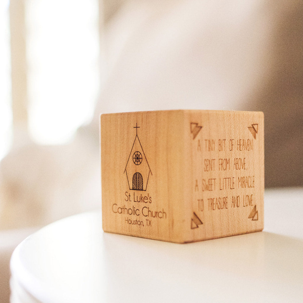keepsake baptism block personalized baptism wood block gift idea Smiling Tree Toys