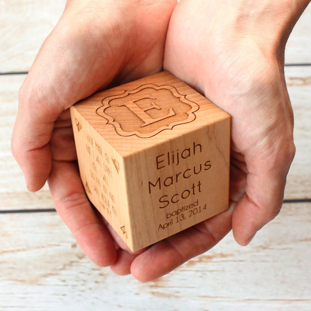 keepsake baptism wood block personalized baptism gift idea Smiling Tree Toys