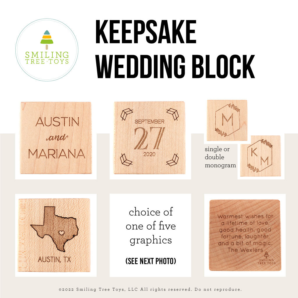 unique wedding gift ideas keepsake block wooden wedding gifts wooden block newlywed Smiling Tree Toys