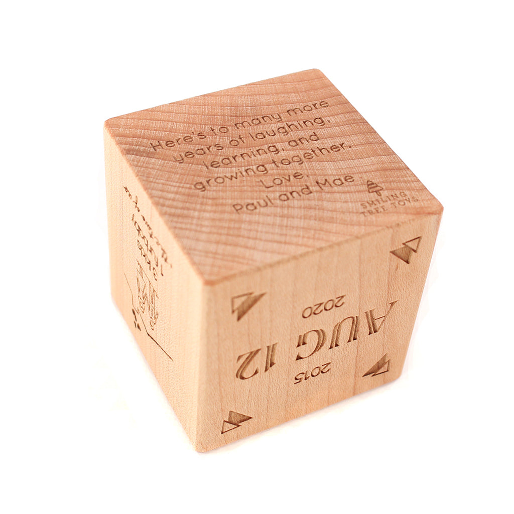 fifth wedding anniversary gift unique personalized wooden keepsake block 5 years marriage husband wife