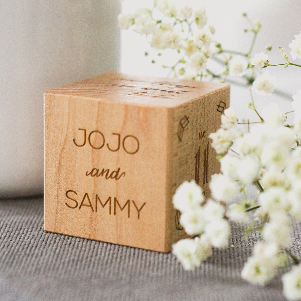 unique wedding gift ideas keepsake block wooden wedding gifts newlywed Smiling Tree Toys