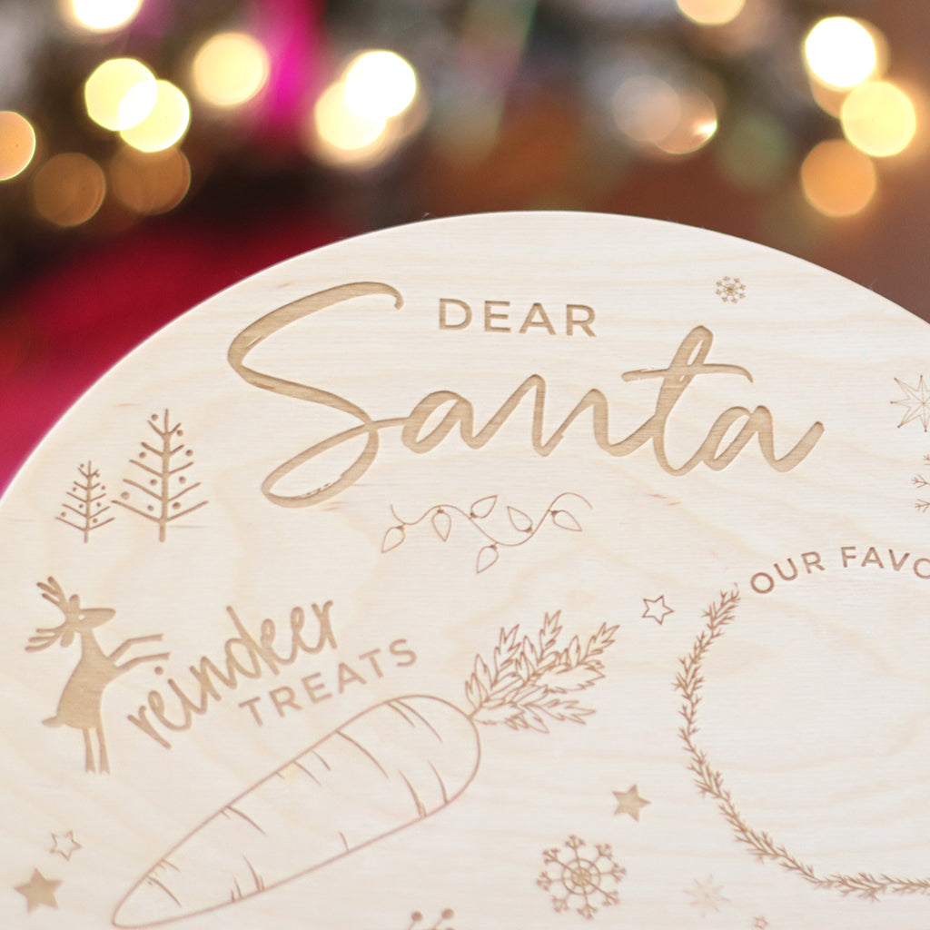 personalized wooden Santa Cookie Plate