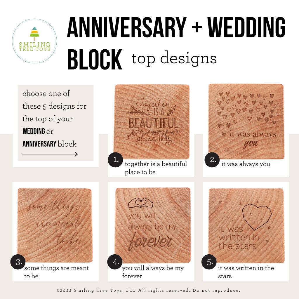 unique wedding gift ideas keepsake block wooden wedding gifts newlywed Smiling Tree Toys