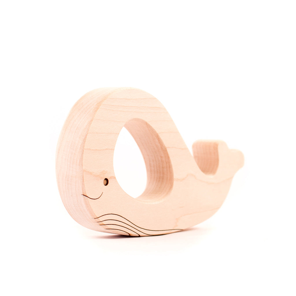 whale wood teethers for baby unique baby gift