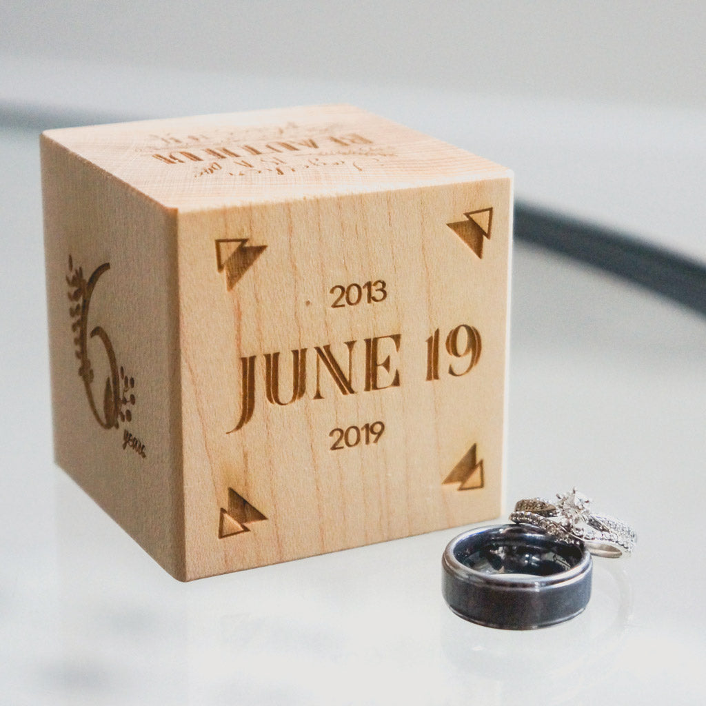 fifth wedding anniversary gift personalized wooden keepsake block 5 years marriage husband wife smiling tree toysonalized anniversary gifts 