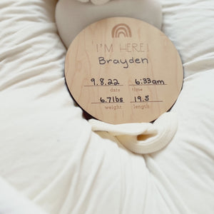 wooden birth announcement sign for newborn baby announcement