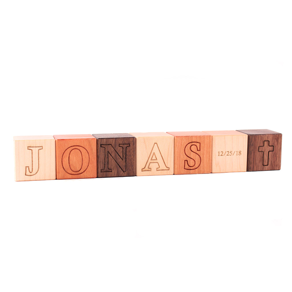 wooden baptism name blocks personalized baptism gift for baby