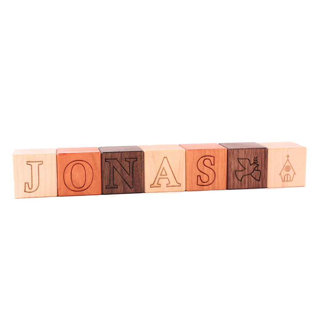 wood baptism name blocks personalized baptism gift for baby