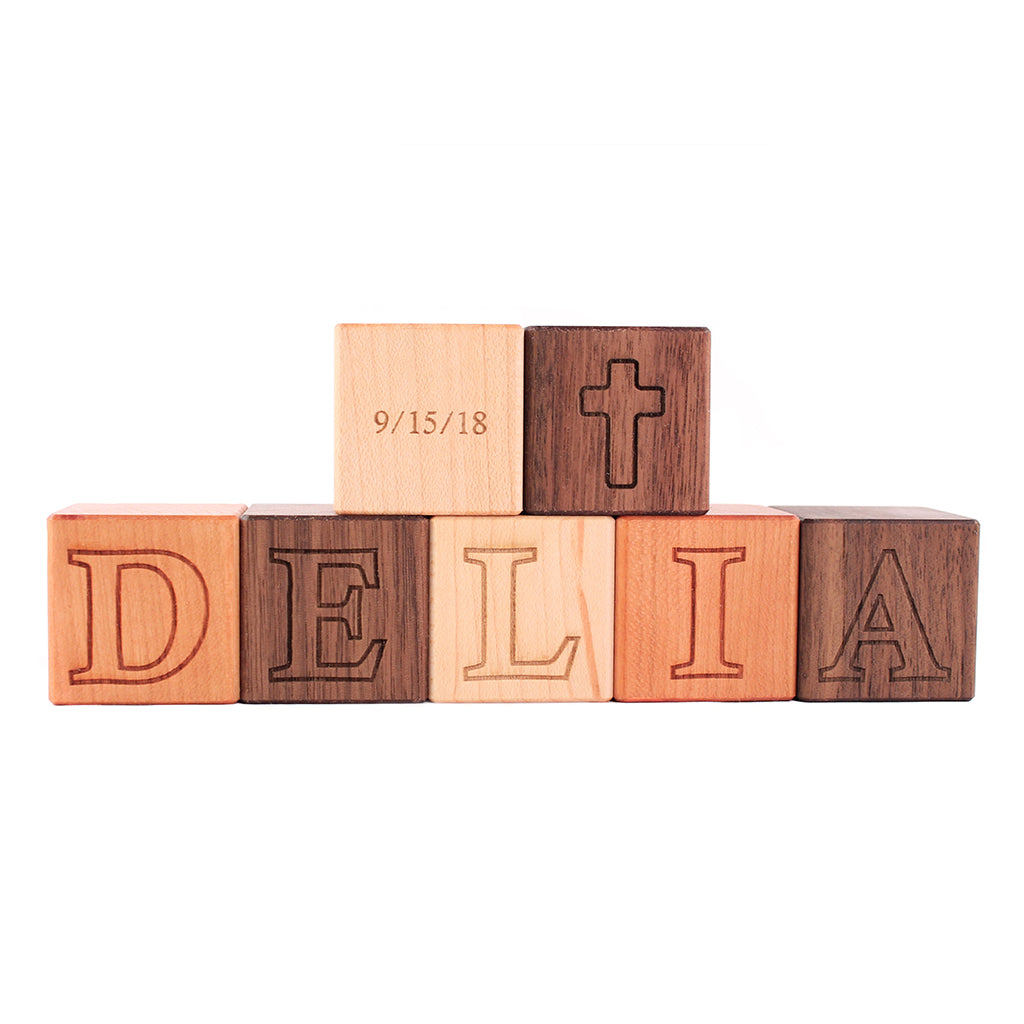 wooden baptism name blocks personalized baptism gift wooden blocks for baby