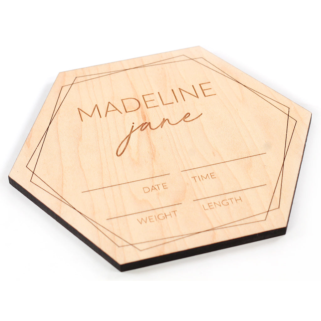 wooden birth announcement sign