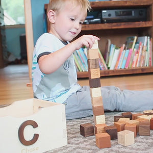 wooden alphabet number block set educational toys for kids