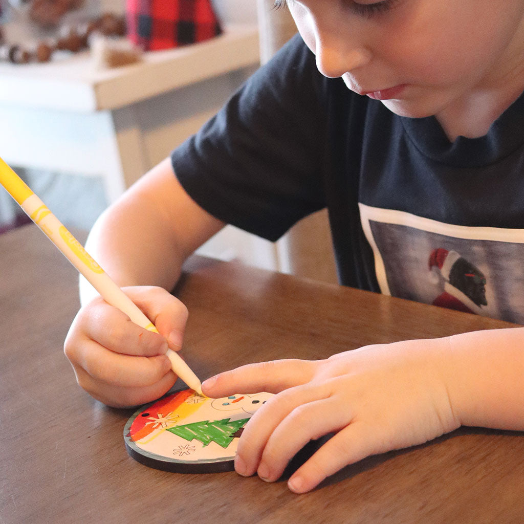 Color Your Own Christmas Ornaments holiday craft for kids handmade gift idea