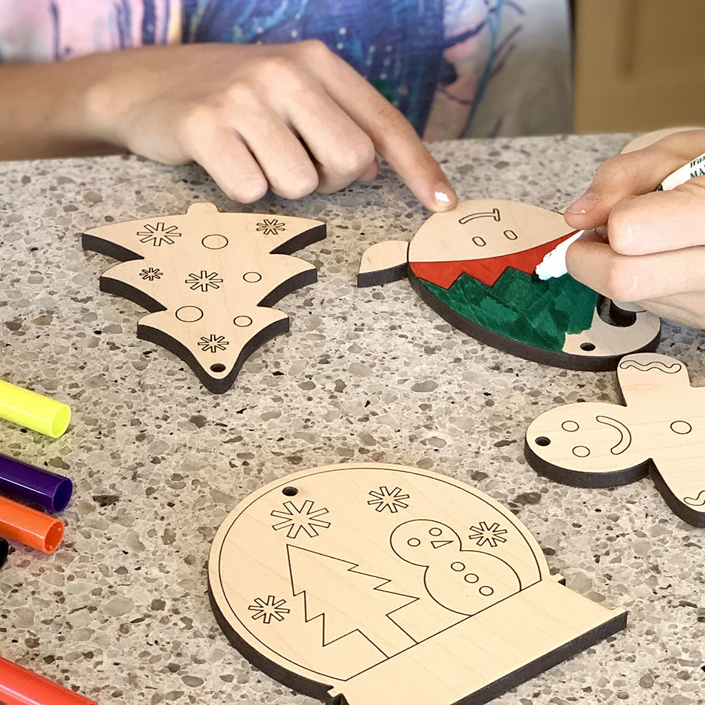 Color Your Own Christmas Ornaments holiday craft for kids handmade gift idea