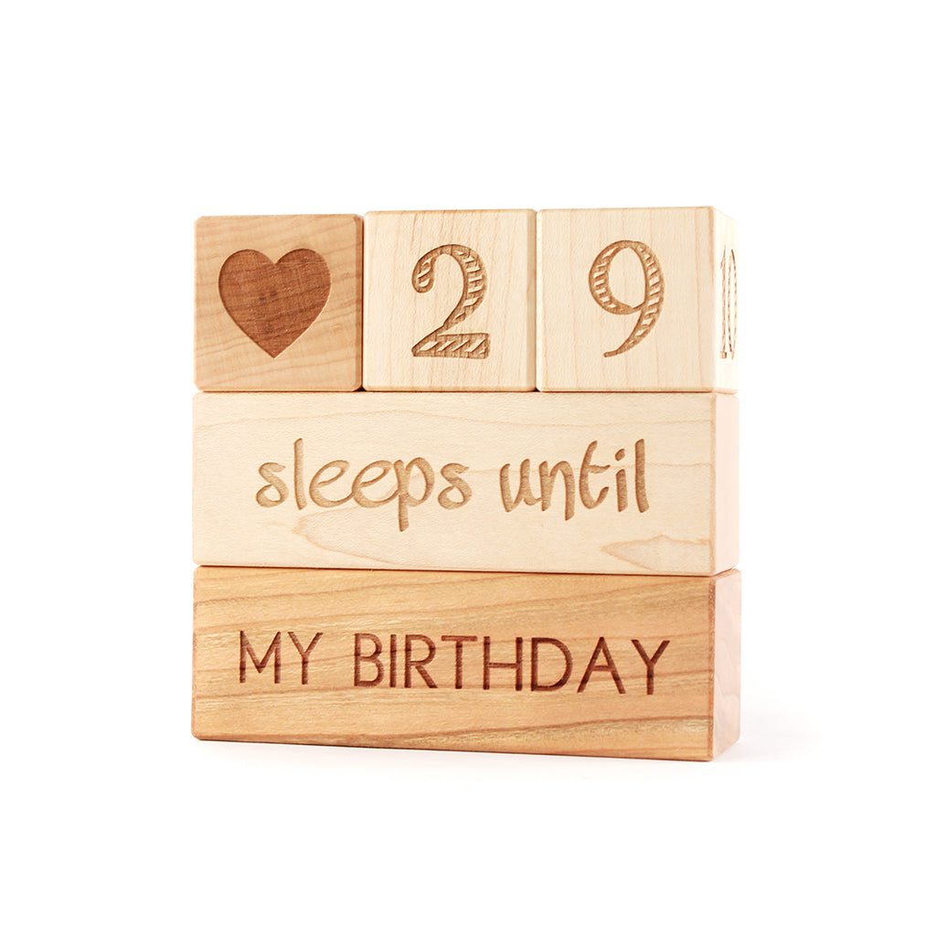 birthday countdown blocks wooden gift for kids