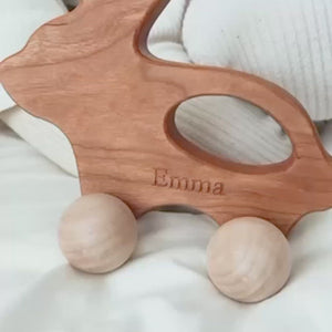 wooden push toy bunny for baby Easter gifts