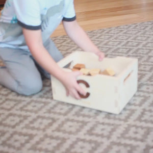 wood toy crate wooden alphabet blocks gift toys for kids