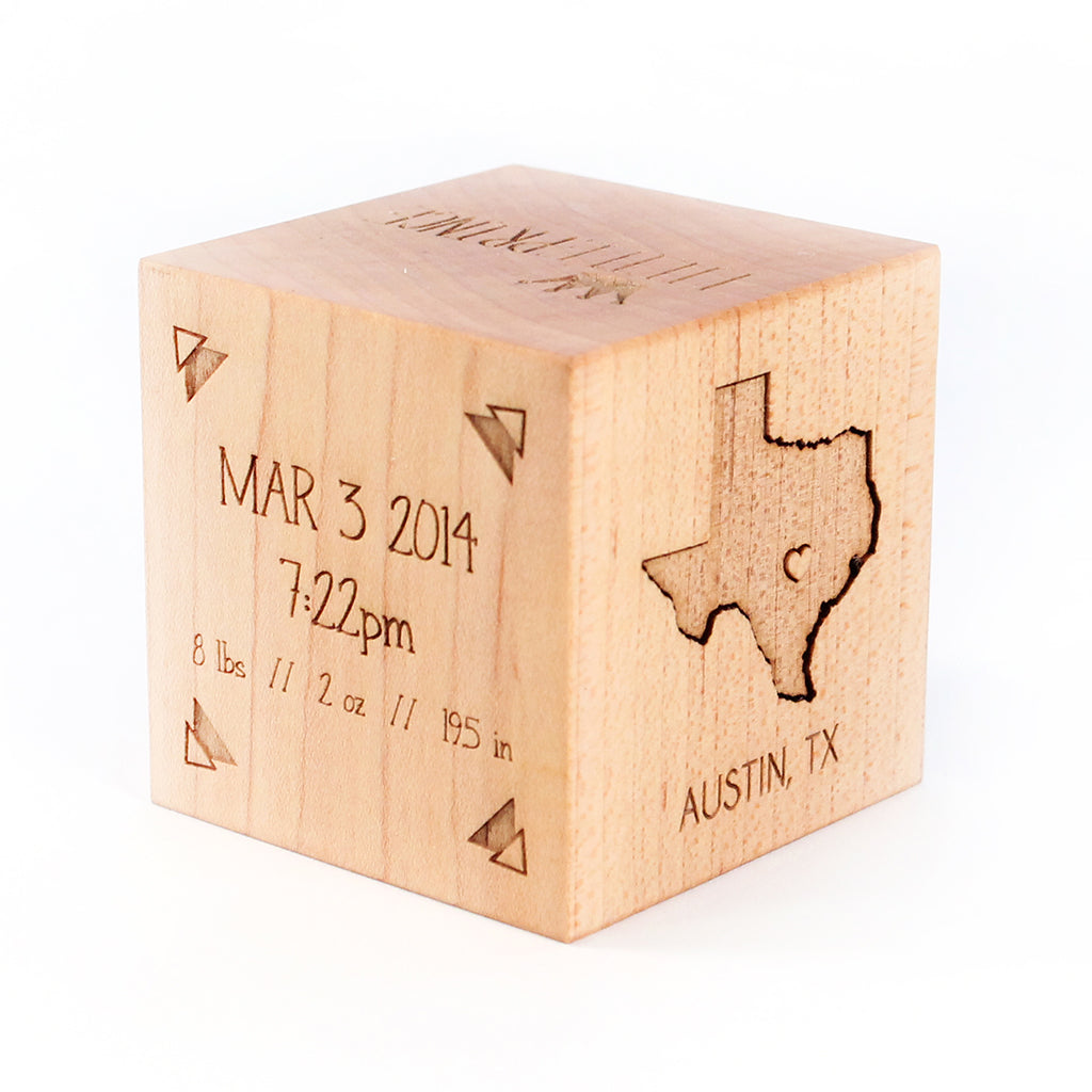 keepsake boys birth block unique baby gift Smiling Tree Toys