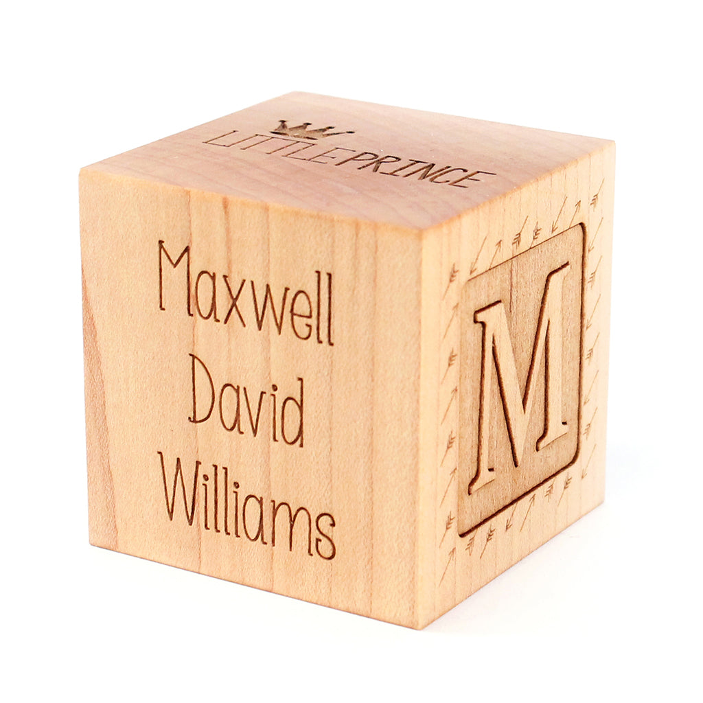 keepsake boys birth block unique baby gift Smiling Tree Toys