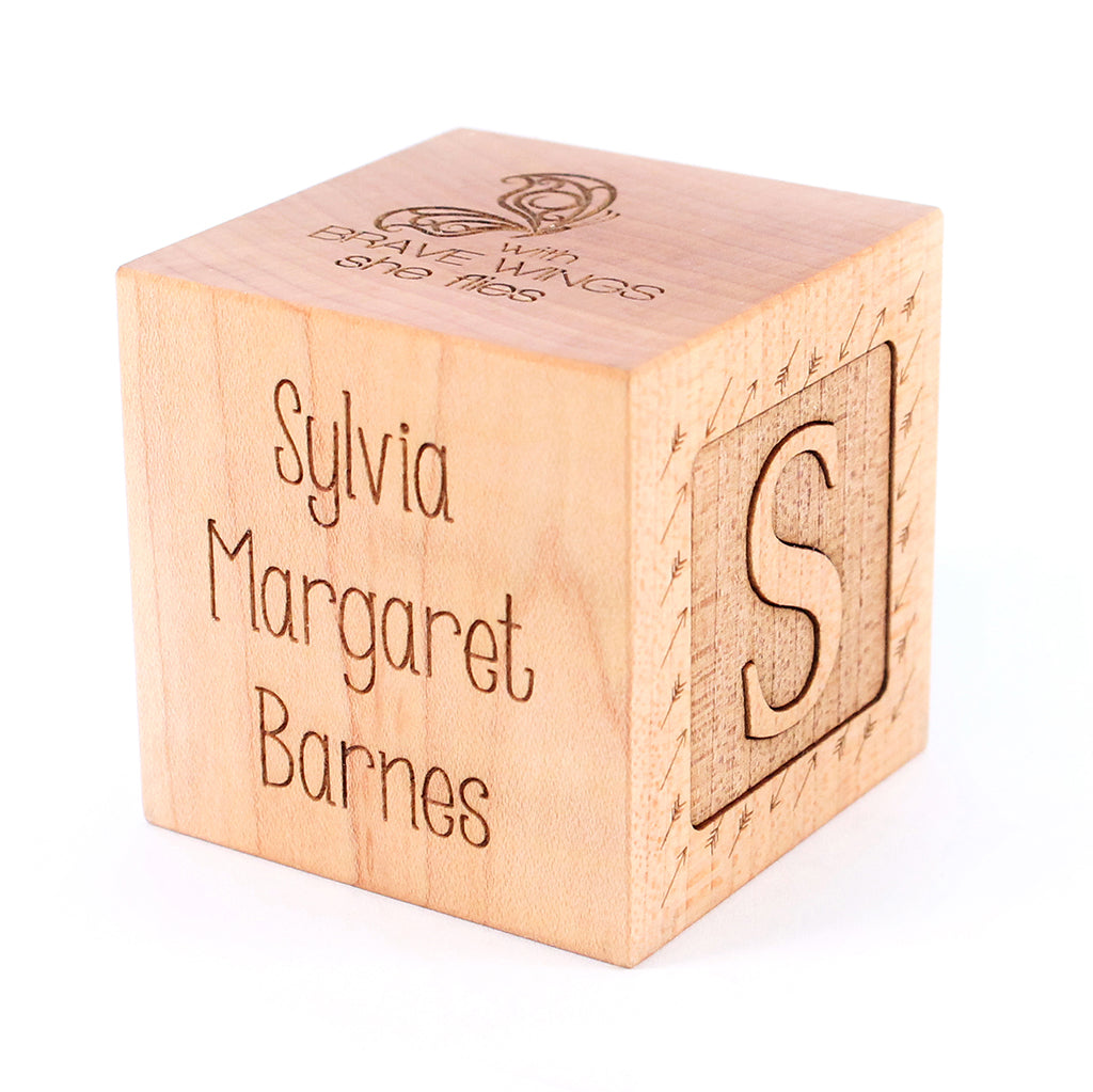 girl and boy birth blocks	personalized baby block Smiling Tree Toys