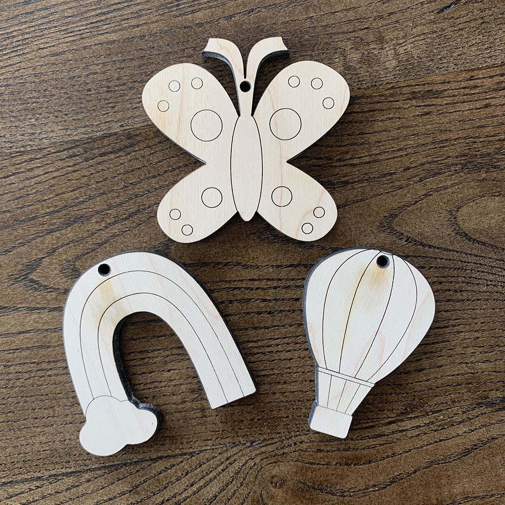 wooden craft activity for kids color your own cheer up charms