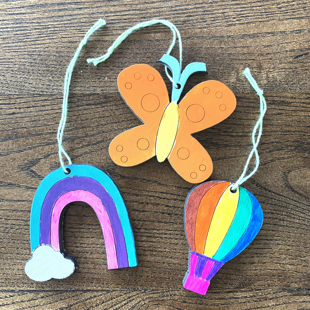 wooden craft activity for kids color your own cheer up charms