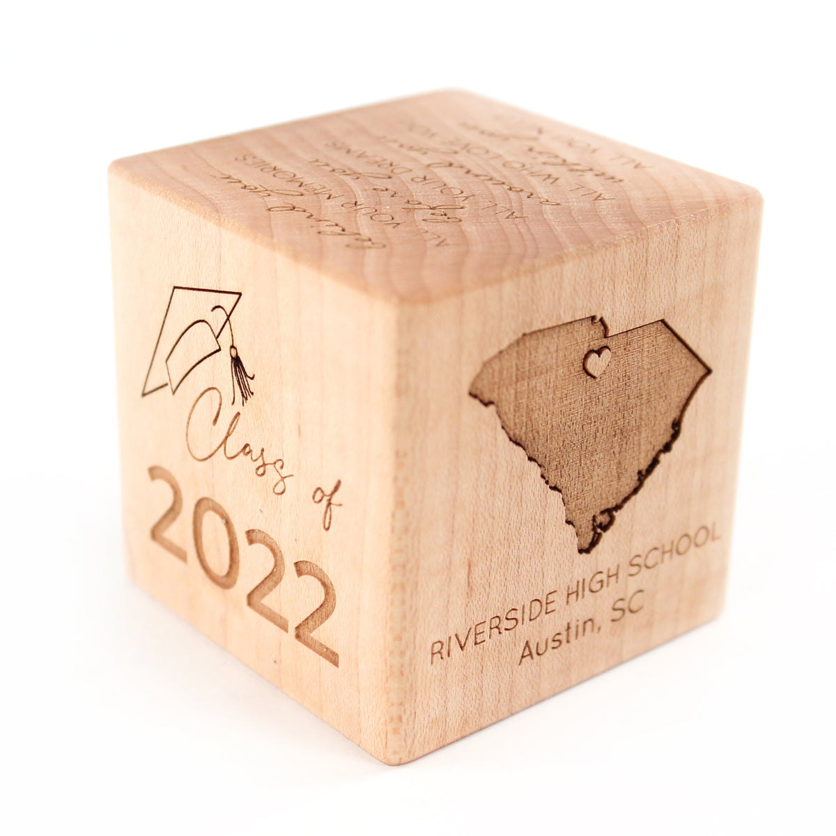 High School Graduation keepsake block personalized graduation gift