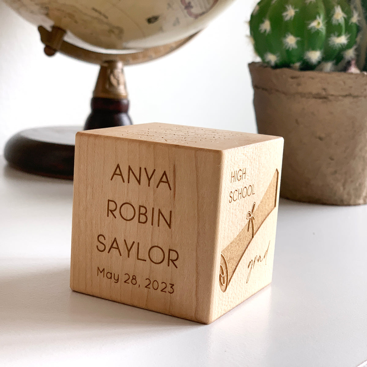 High School Graduation Wood Block personalized graduation gift