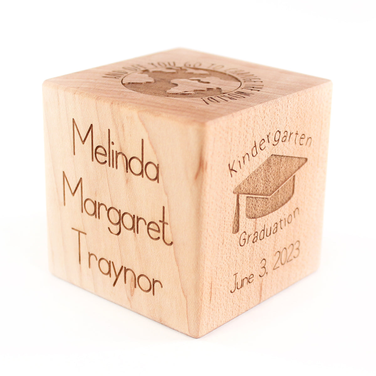 Kindergarten Graduation keepsake block engraved wooden block kindergarten graduation gift