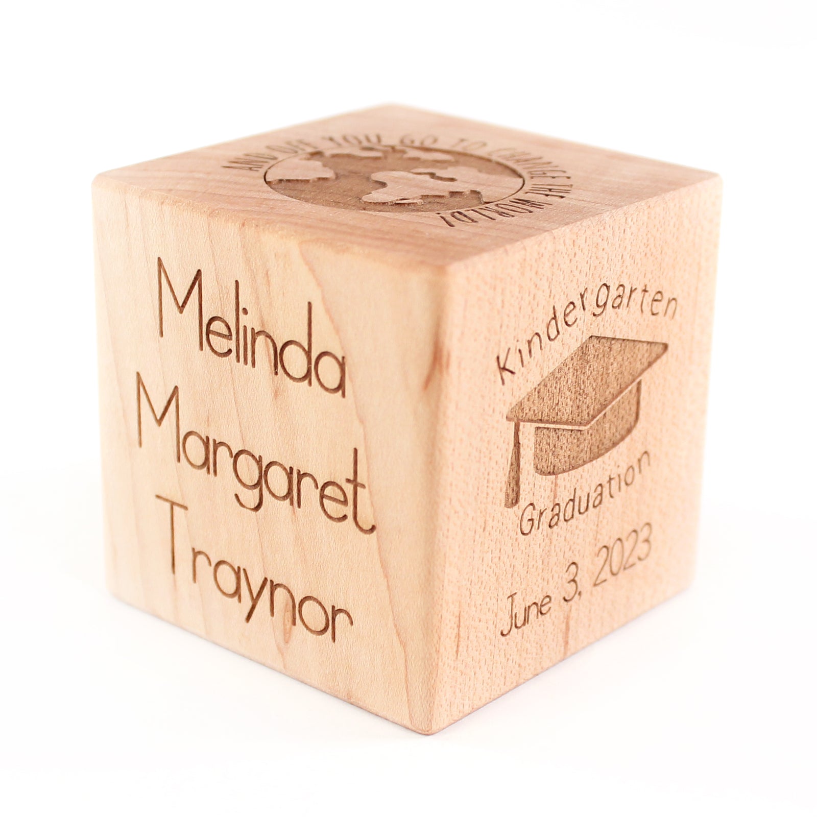 Kindergarten Graduation keepsake block engraved wooden block kindergarten graduation gift
