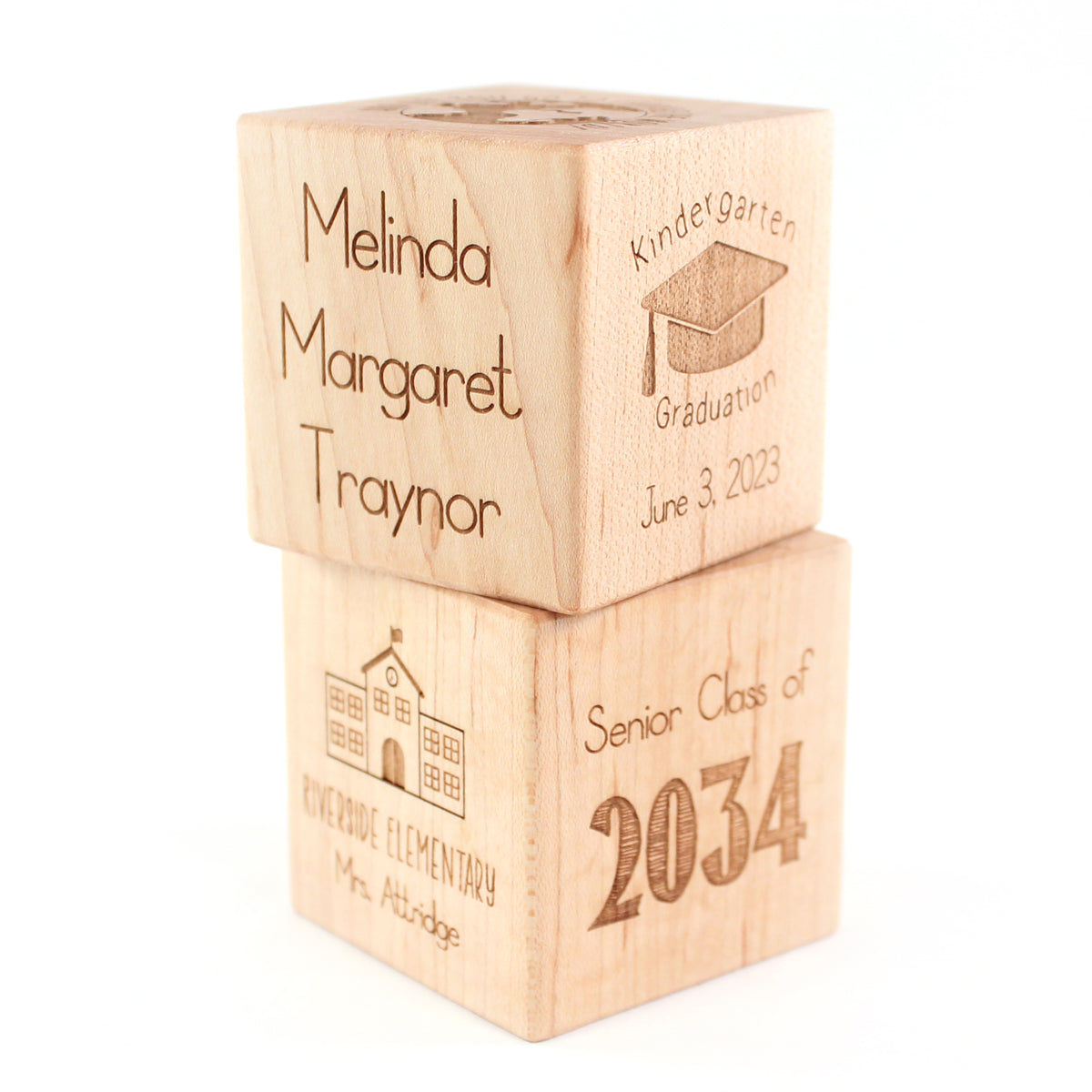 Kindergarten Graduation keepsake block engraved wooden block kindergarten graduation gift