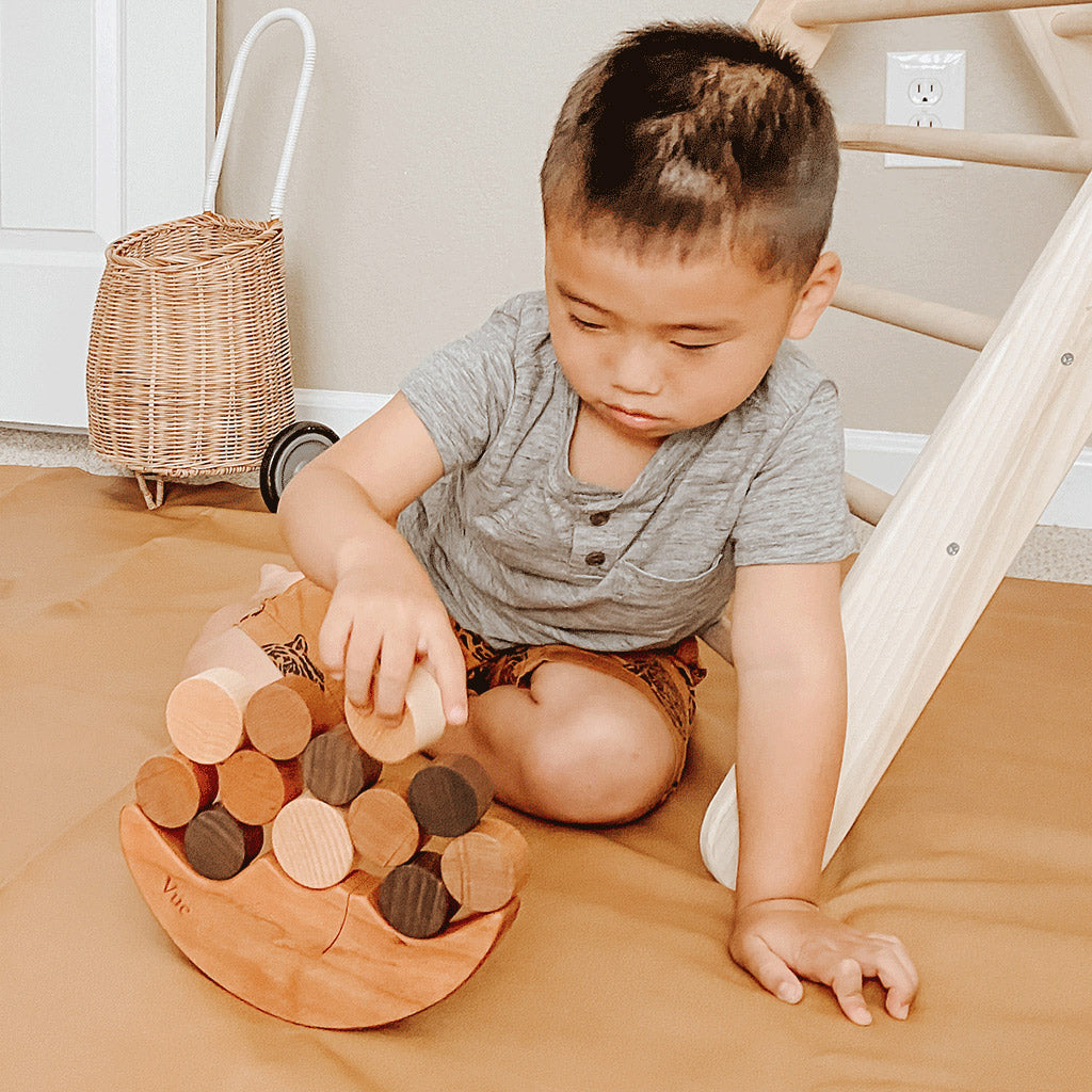 wood Smiling Moon Balancer for toddlers wooden montessori toys 