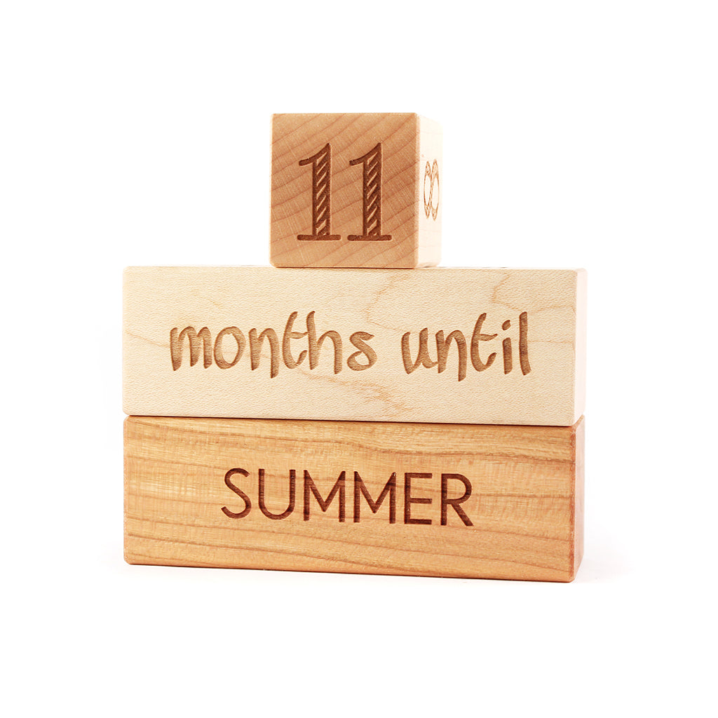 summer vacation countdown blocks wooden gift for kids